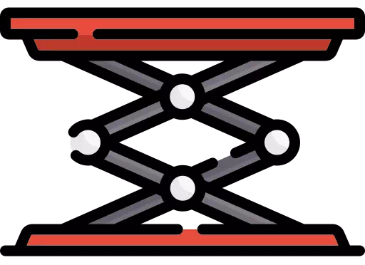 Makaslı Araç Asansörü vektörel çizimi.